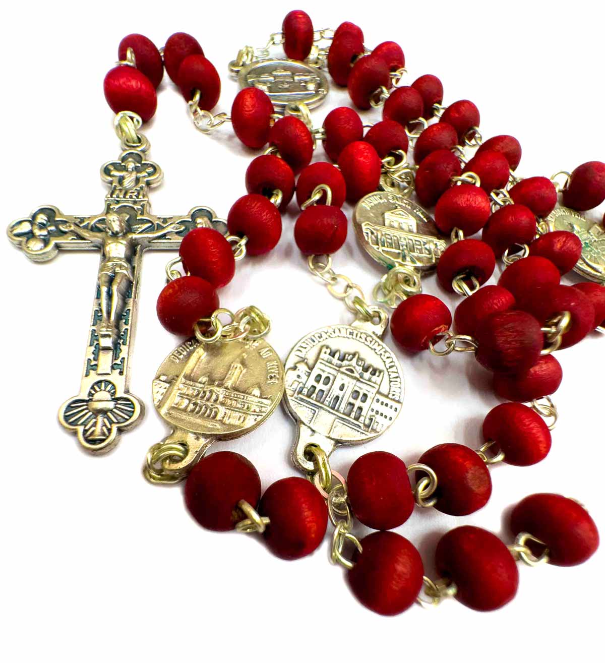 Rosario Rojo con Crucifijo 4 Basílicas Papales - Imagen 9