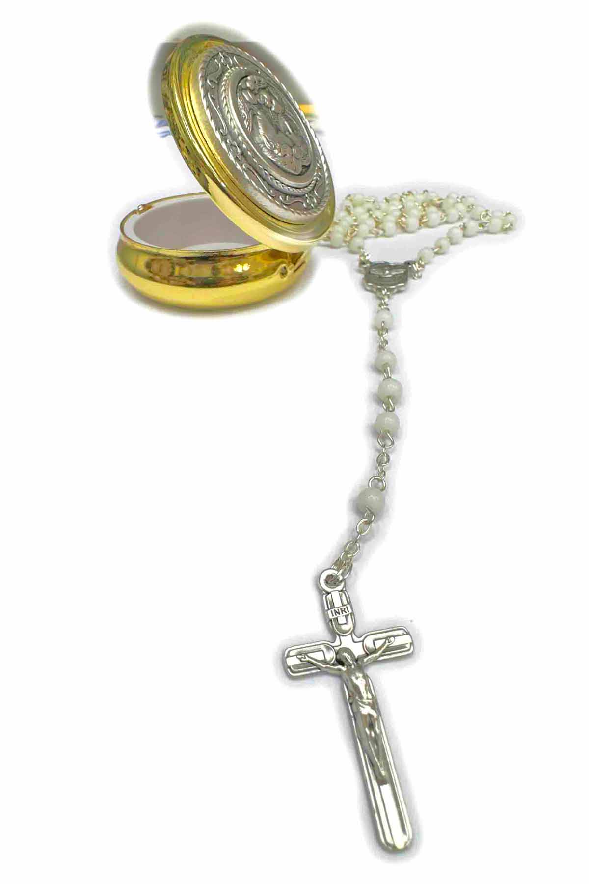 Pulsera Rosario con Crucifijo Medalla de Protección - Imagen 2