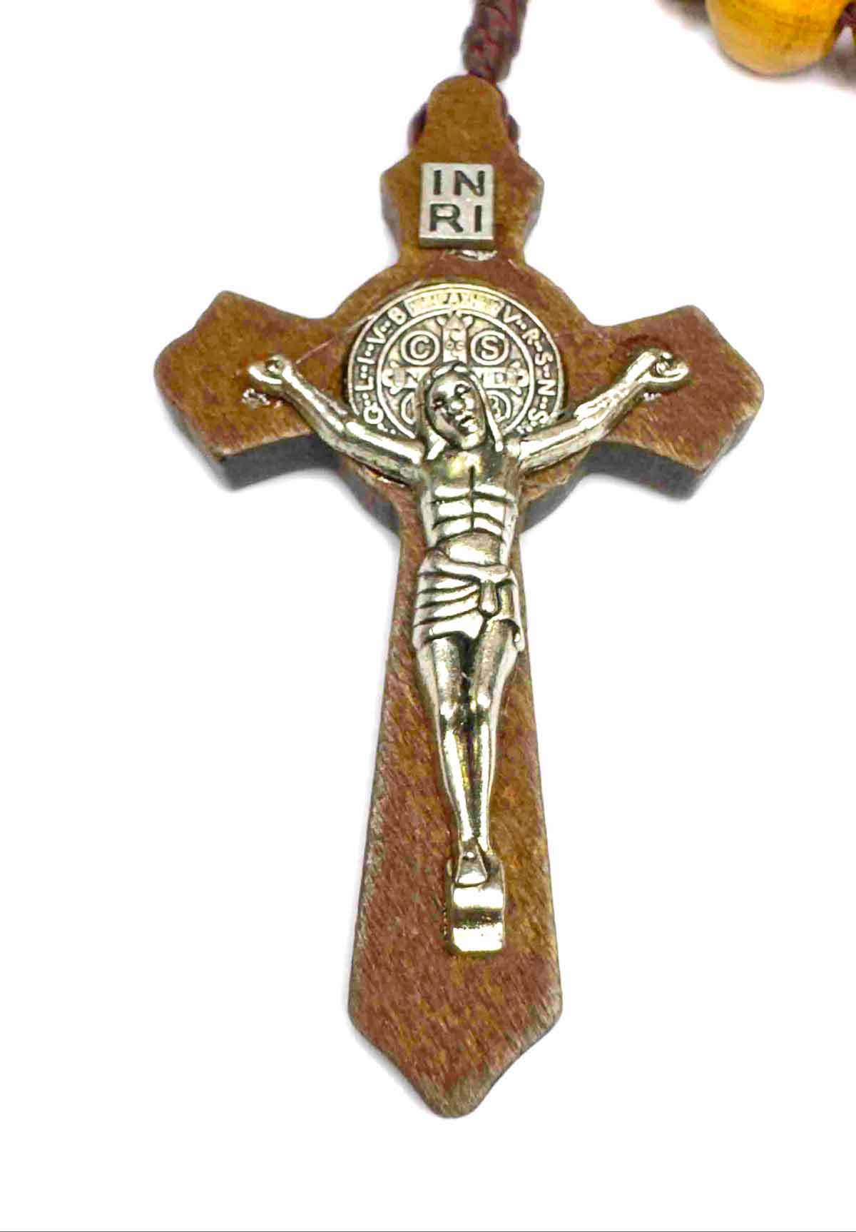Rosario Católico de Madera con Crucifijo - Imagen 8